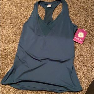 Dark green work out tank